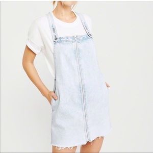 Abercrombie & Fitch NWT jean bib overall dress skirt full zip